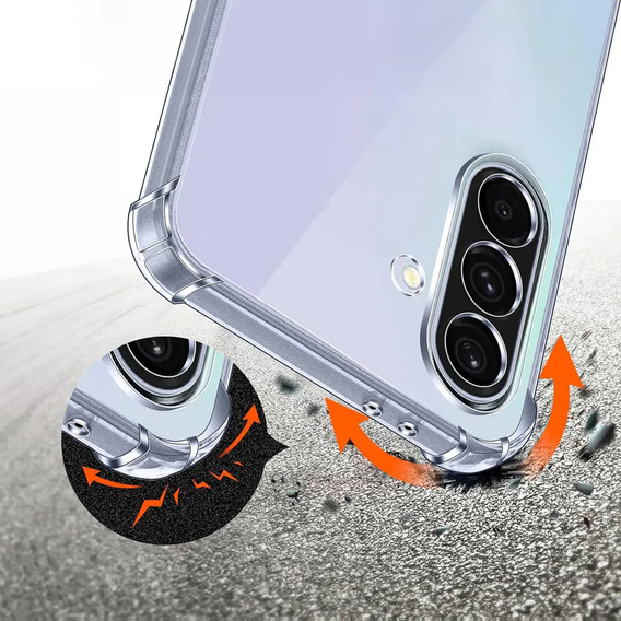 Etui do Samsung Galaxy A36 5G, Erbord Dropproof, przezroczyste + Szkło