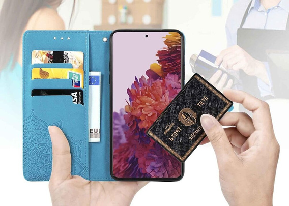 Etui z klapką do Oppo Reno 11F 5G, Mandala, niebieskie