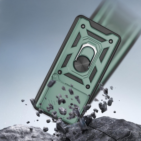 Etui pancerne do Motorola Edge 70, CamShield Slide, zielone