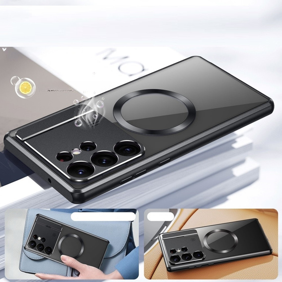 Etui Magnetyczne do Samsung Galaxy S23 Ultra 5G, Aroma Hybrid, czarne 