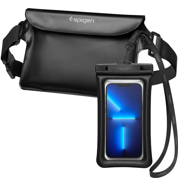 SPIGEN A620 Uniwersalna Wodoodporna Saszetka Waist Bag + Etui wodoodporne, Black