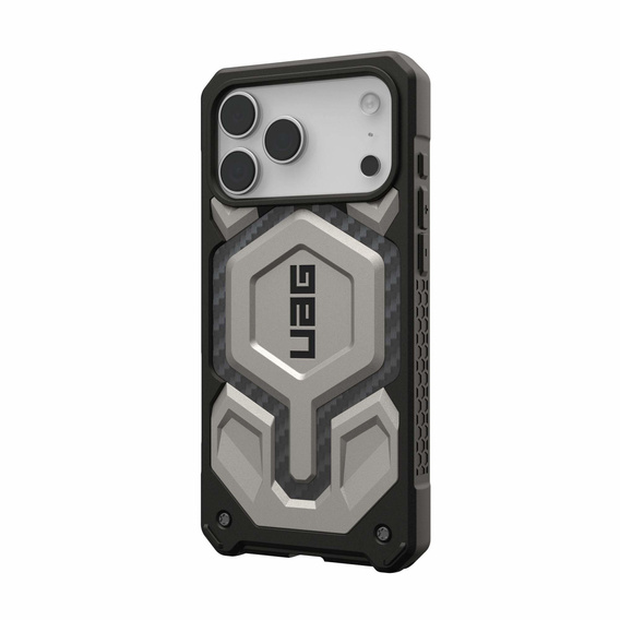 Etui Urban Armor Gear do iPhone 17 Pro, Monarch Pro Kevlar MagSafe, titanium