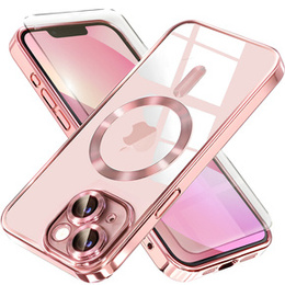 Etui do iPhone 13, Electro MagSafe, różowe + Szkło na ekran