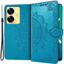 Etui z klapką do Realme C55, Mandala, niebieskie