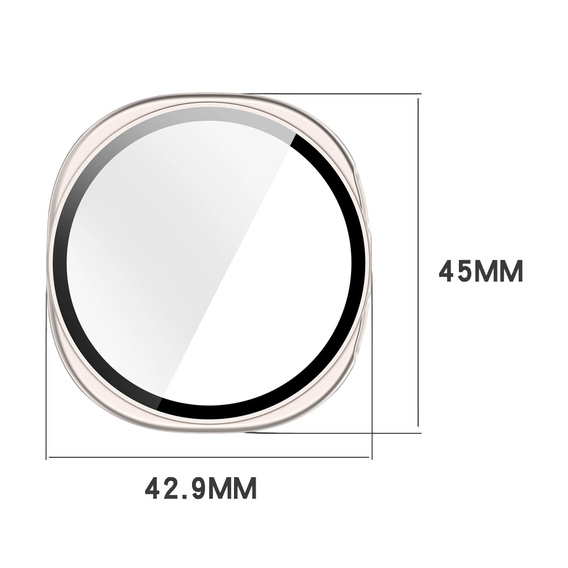 2w1 Etui + Szkło Hartowane do Samsung Galaxy Watch 8 40mm, Beżowe