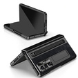 Etui skórzane do Samsung Galaxy Z Fold7 5G, z podstawką, szkłem i rysikiem, czarne