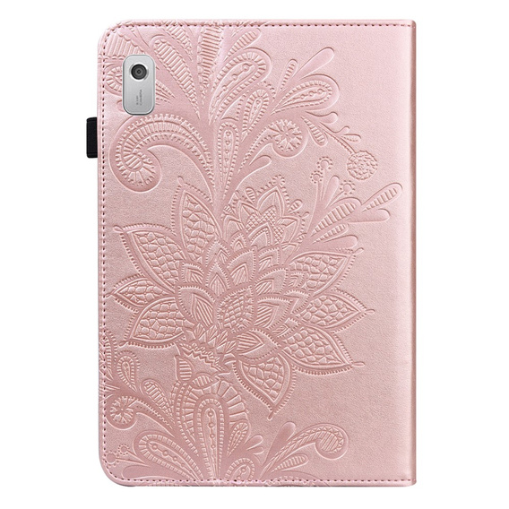 Etui do Lenovo Tab M9, With stand, flower, różowe rose gold