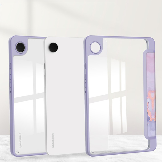 Stylowe etui do Samsung Galaxy Tab A9 – Smartcase Hybrid Marble fioletowe