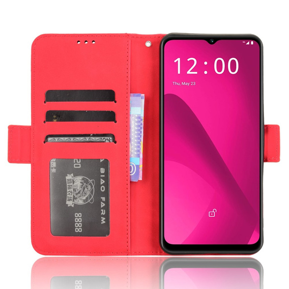 Etui z klapką do T Phone 2 5G, Card Slot, czerwone