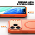 Etui do iPhone 17 Pro, do MagSafe, matowe z ochroną aparatów, pomarańczowe