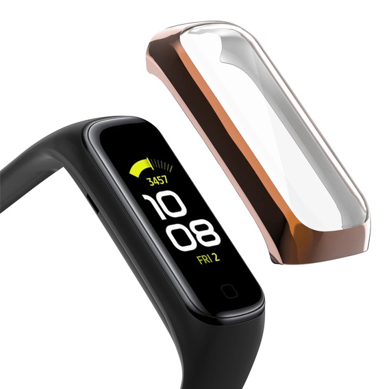 Etui z osłoną na ekran do Samsung Galaxy Fit 2 SM-R220, Rose gold