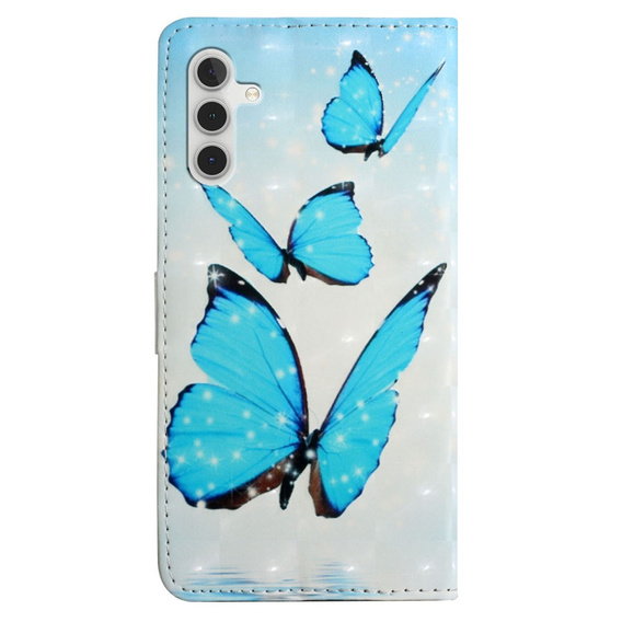 Etui z klapką do Samsung Galaxy A05s, Wallet, Butterflies niebieskie