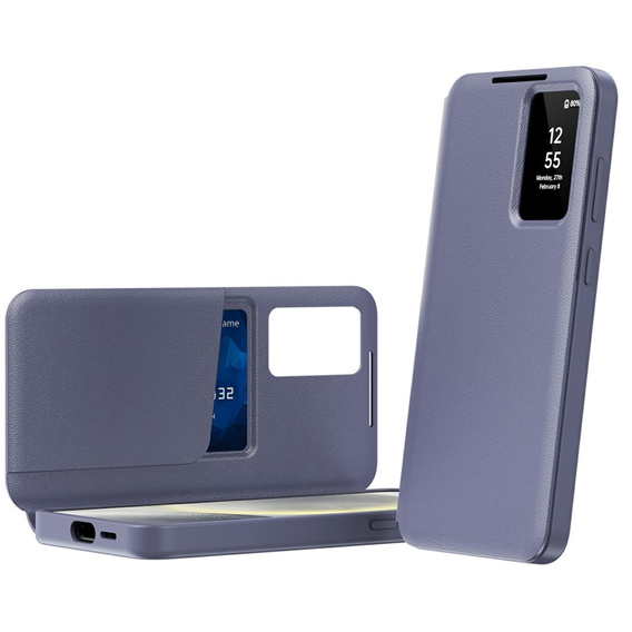 Etui do Samsung Galaxy A56 5G – Smart View z kieszenią na kartę, fioletowe