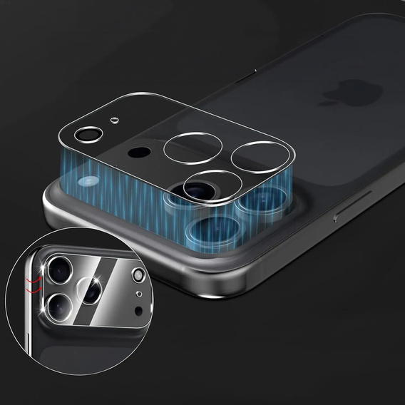 Szkło hartowane ERBORD na wyspę aparatów do iPhone 17 Pro Max, przezroczyste