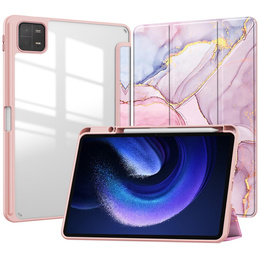 Stylowe etui do Xiaomi Pad 7 / 7 Pro – Smartcase Hybrid Marble różowe