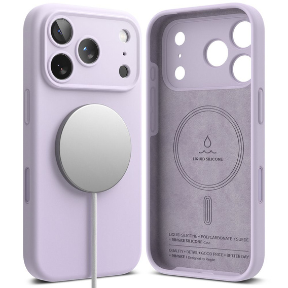 Etui Ringke do iPhone 17 Pro, Silicone MagSafe, Light Purple