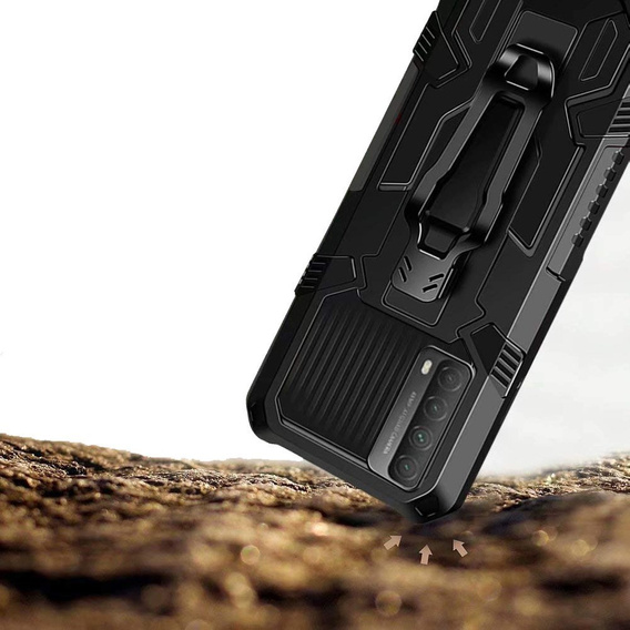 Etui do Huawei P Smart 2021, Obudowa Hybrid KickStand Case, Czarne