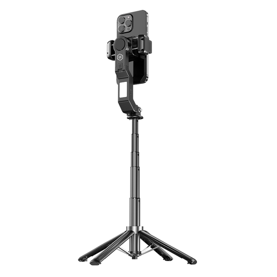 Blavec Selfie Stick Aluminium Fusion P07 z MagSafe, statywem, pilotem i 2 lampami – 1,4 metra