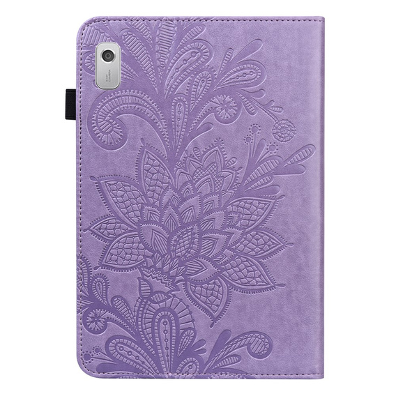 Etui z klapką do Lenovo Pad M9, flower, fioletowe