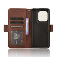 Etui z klapką do Motorola Edge 50 Ultra, Card Slot, brązowe