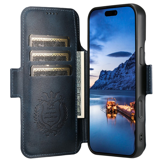 Etui z klapką 2w1 SUTENI do iPhone 17 Pro Max, do MagSafe, niebieskie