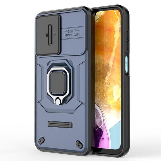 Etui do Samsung Galaxy M15 5G, KickStand Camera Lens, niebieskie