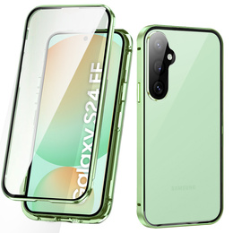 Etui do Samsung Galaxy S24 FE, Magnetic Dual Glass, zielone