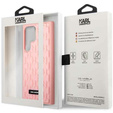 Etui Karl Lagerfeld do Samsung Galaxy S23 Ultra, Saffiano Mono Metal, różowe