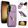 Etui do Samsung Galaxy A25 5G, Card Holder, z paskiem na ramię, fioletowe
