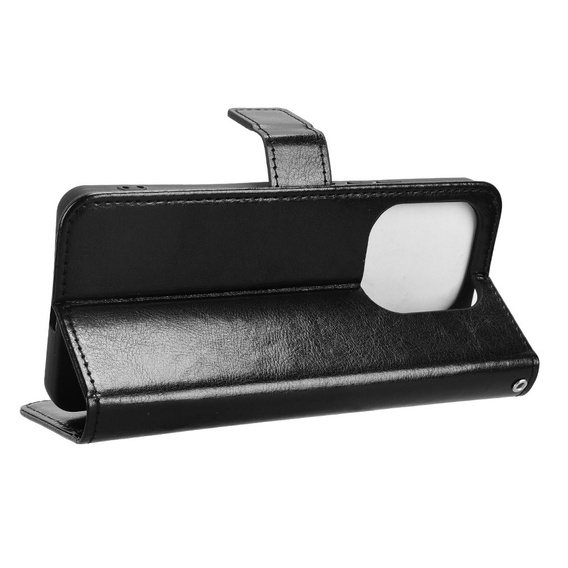 Etui z klapką do Xiaomi Redmi Note 14 4G, Crazy Horse Wallet, czarne