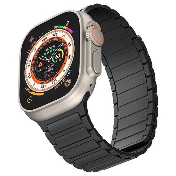 Pasek Silikonowy do Apple Watch 1/2/3/4/5/6/7/8/9/10/11/SE Ultra 1/2/3 42/44/45/46/49mm, Czarny