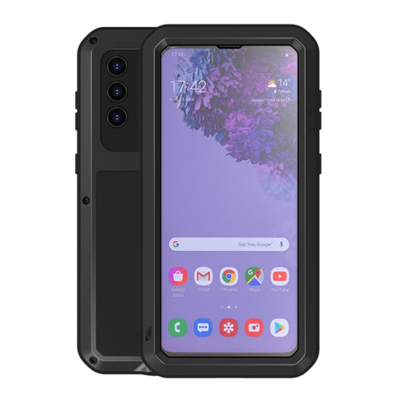 OUTLET Etui Love Mei do Samsung Galaxy S21+ Plus, pancerne ze szkłem, czarne