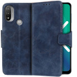 Skórzane Etui Wallet do Motorola Moto E20/E30/E40, Blue