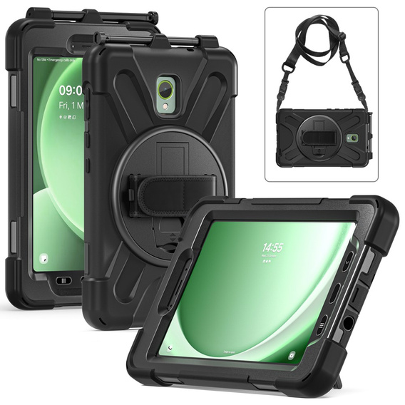 Etui do Samsung Galaxy Tab Active 3 T570 / 5 X306B, Pancerne obrotowe 360, Czarne