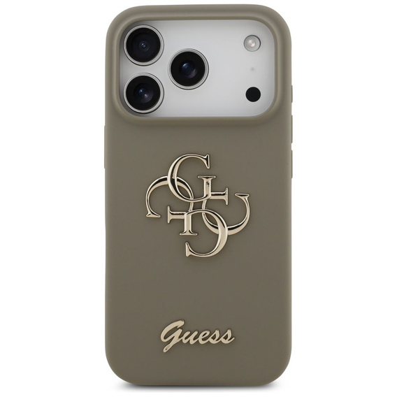 Etui GUESS do iPhone 17 Pro Max, Big 4G Script, brązowe