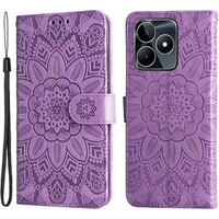 Etui do Realme C53 4G, Kwiaty, fioletowe