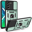 Etui pancerne do Samsung Galaxy S21 FE, CamShield Slide, zielone