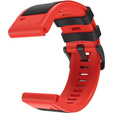 Pasek Silikonowy do Garmin Fenix 5X/6X/7X, Czarny / Czerwony