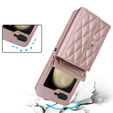 Etui skórzane Card Slots do Samsung Galaxy Z Flip7 FE / Z Flip6, różowe złoto