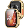 2w1 Etui + Szkło Hartowane do Huawei Watch Fit 4 Pro, Złote/Pomarańczowe