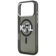 Etui Karl Lagerfeld do iPhone 17 Pro Max, IML Glitter Karl & Choupette Sketch Logo MagSafe, przezroczyste