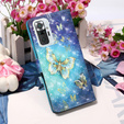 Etui Wallet do Xiaomi Redmi Note 10 Pro, Light Spots Decor, Gold Butterflies