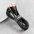 Baseus kabel Cafule USB - USB-C 0,5 m 3A - czerwono-czarny
