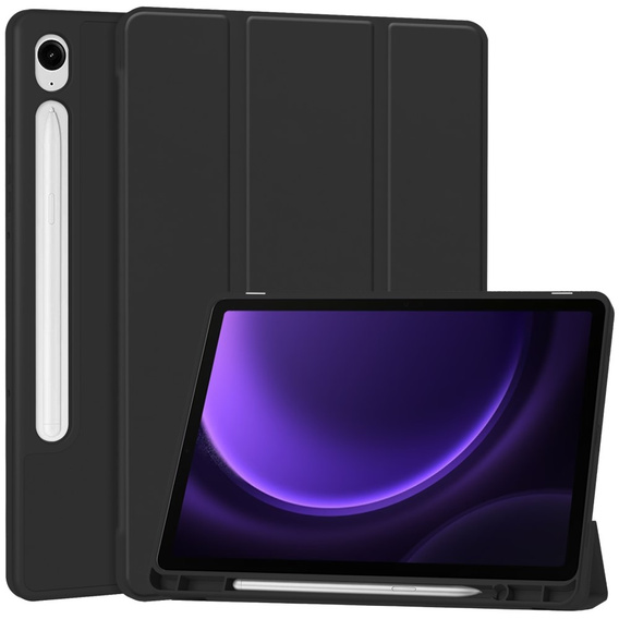 Etui do Samsung Galaxy Tab S10 Lite / S10 FE / S9 FE, Smartcase z miejscem na rysik, czarne