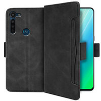 Etui z klapką do Motorola Moto G8 Power, card slot, czarne