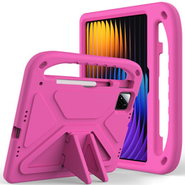 Etui dla dzieci do Xiaomi Pad 7 / 7 Pro, z uchwytem, różowe