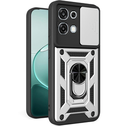 Etui pancerne do Oppo A6 Pro 5G, CamShield Slide, srebrne