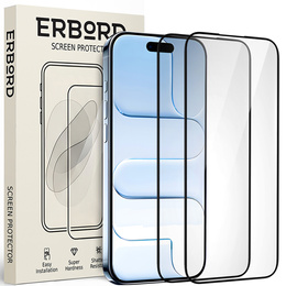 2x Szkło Hartowane do iPhone Air, ERBORD 3D pełne, szybka na cały ekran