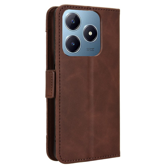 Etui z klapką do Realme C61, Card Slot, brązowe