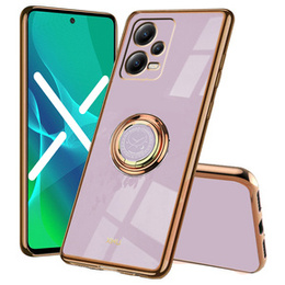 Zestaw Etui do Xiaomi Redmi Note 12 Pro 5G / POCO X5 Pro 5G, Electro Ring, fioletowe + Szkło